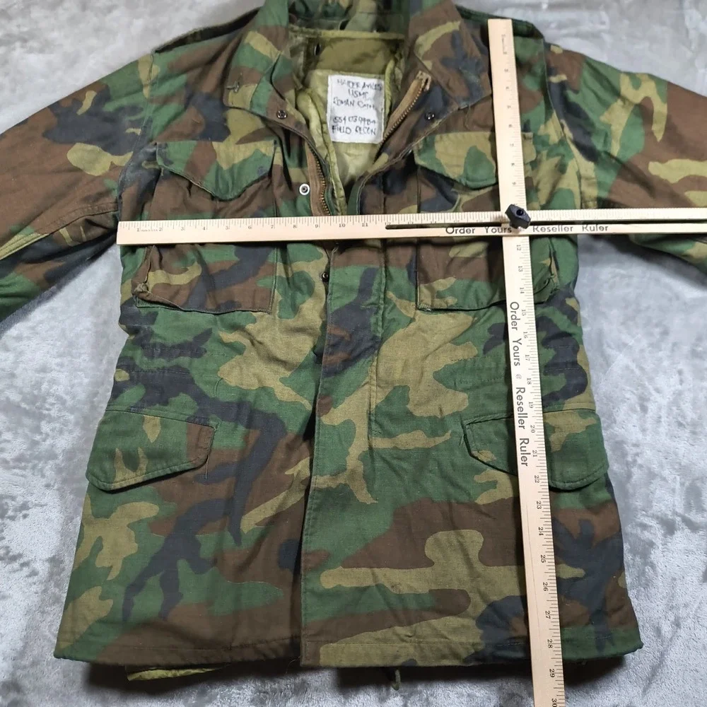 USMC Field Jacket‎ Mens Small Regular Woodland Camo Cold Weather Quilted Liner